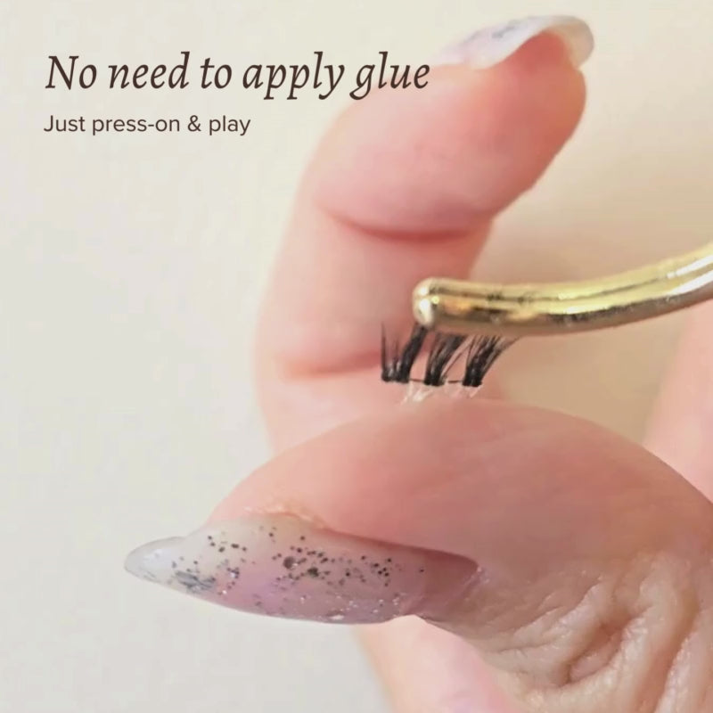 NIMBLE Press-On Lashes, Pre-bonded lashes. Video showing clear invisible glue bond on the lases that are already pre-bonded. | HanaDolly Lashes