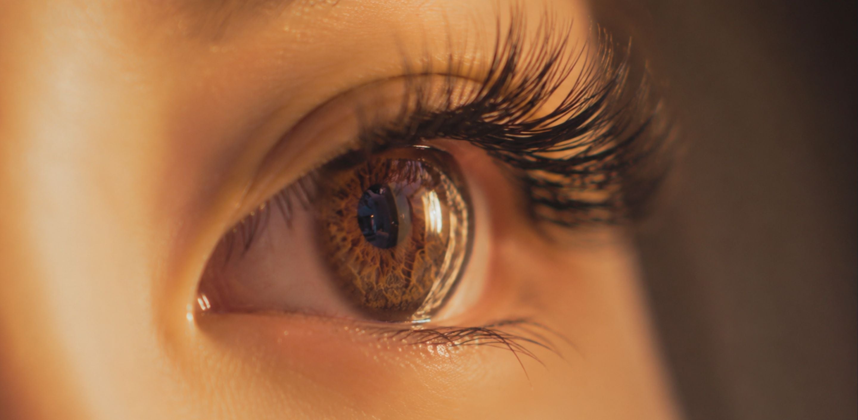 close up of asian model eyes with beautiful eyelashes