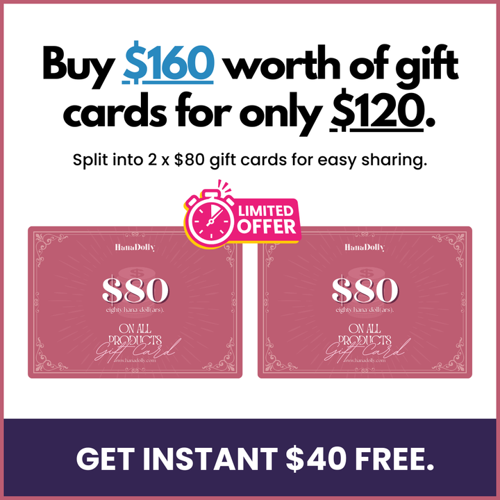 HanaDolly $80 x 2 Gift Card ($160 Value)