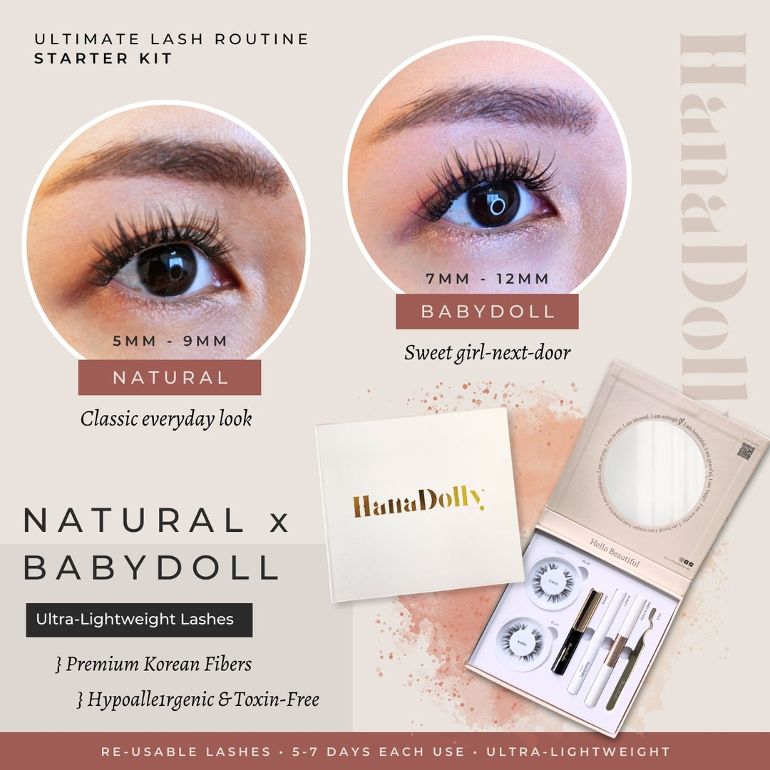 Natural x Babydoll Kit | Ultimate Lash Routine Starter Kit | HanaDolly DIY False Lashes