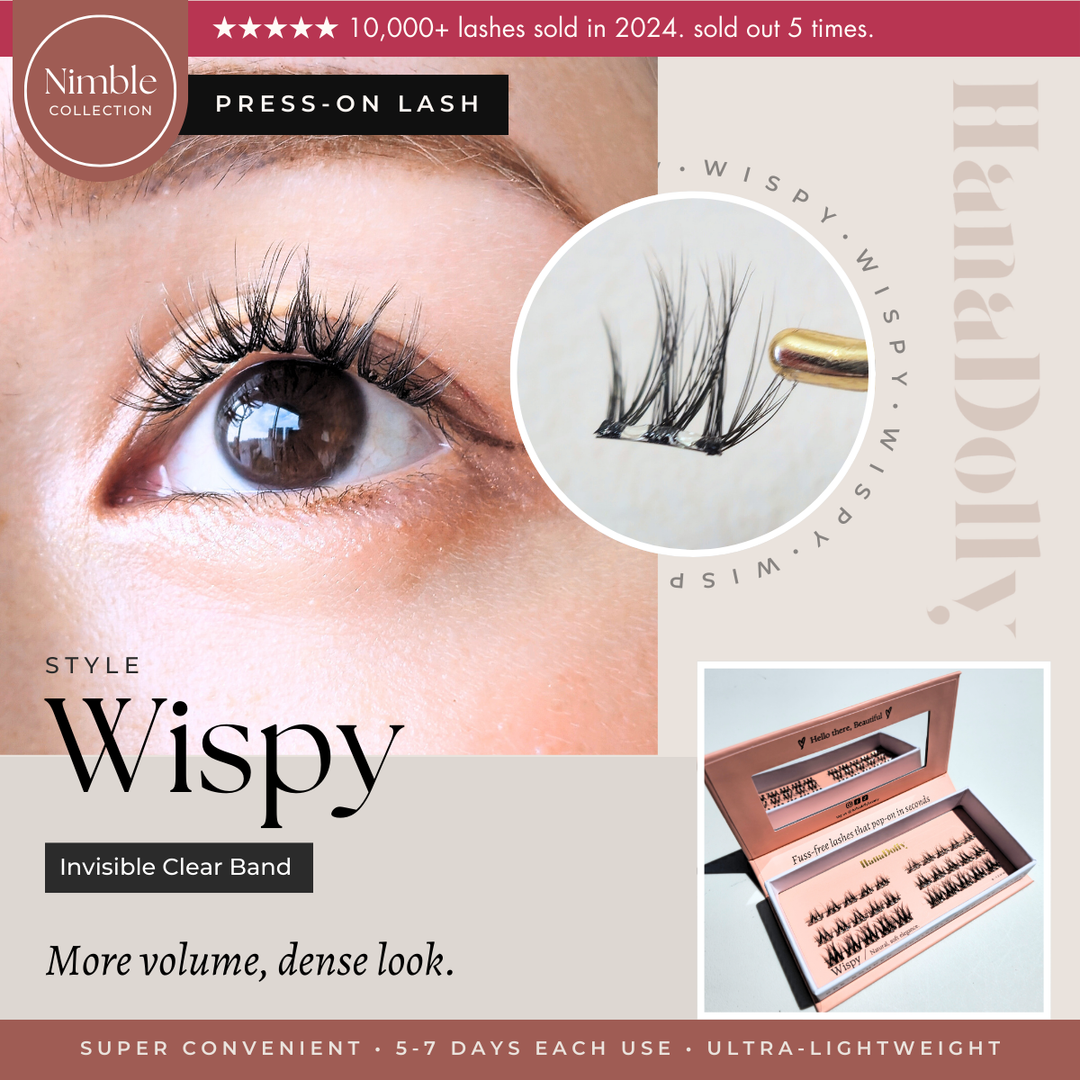 WISPY Lash Style from HanaDolly press-on lash collection | NIMBLE Lash Collection